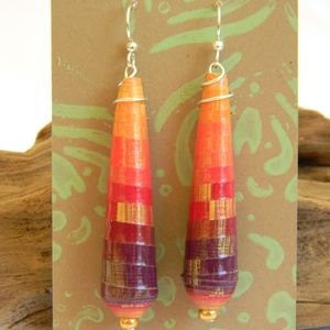 3/$30! Beautiful Boho Bold Paper Bead Earrings